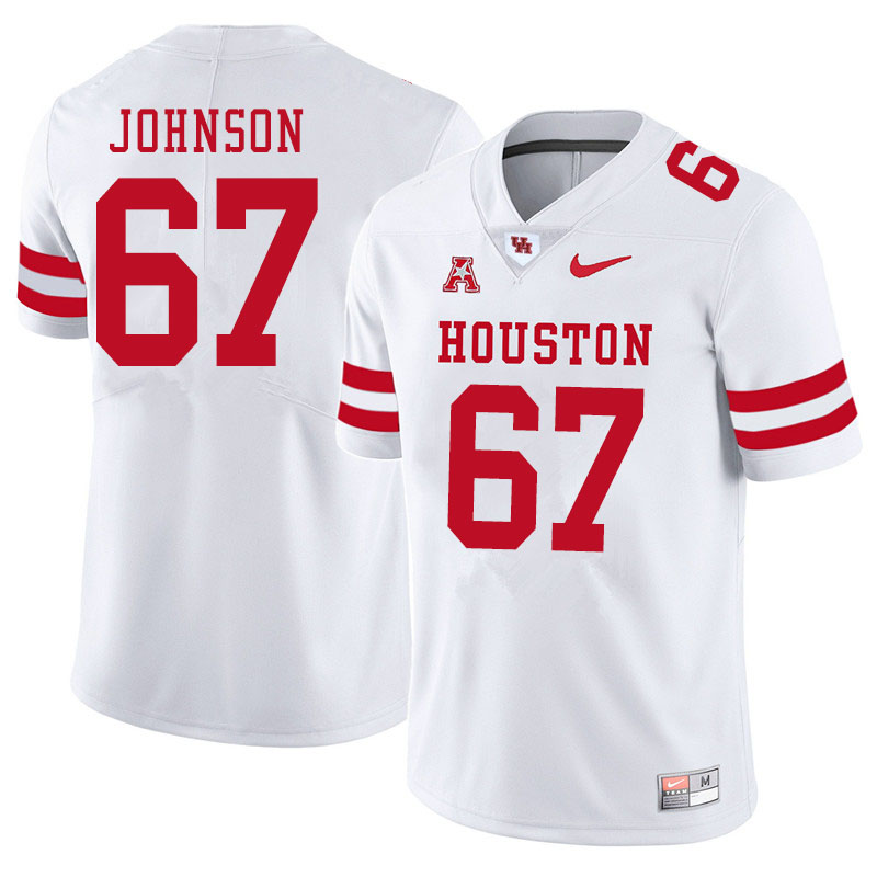 Men #67 Cam'Ron Johnson Houston Cougars College Football Jerseys Sale-White - Click Image to Close